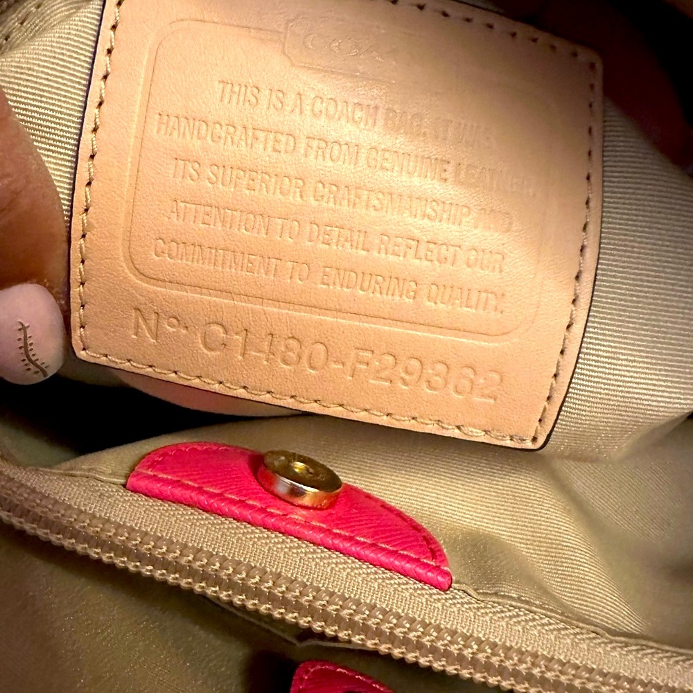 🥰🥰Coach Peyton Pink Saffiano Leather Large Drawstring Tote Carryall - Picture 12 of 14